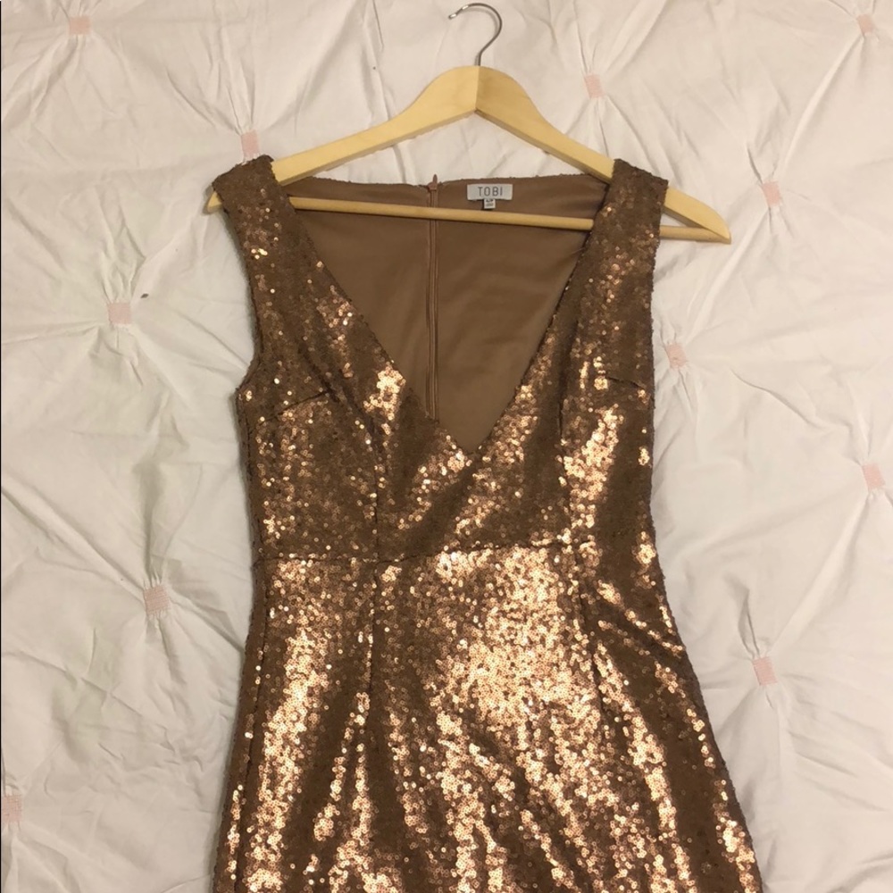 Tobi Bronze BodyCon Dress
